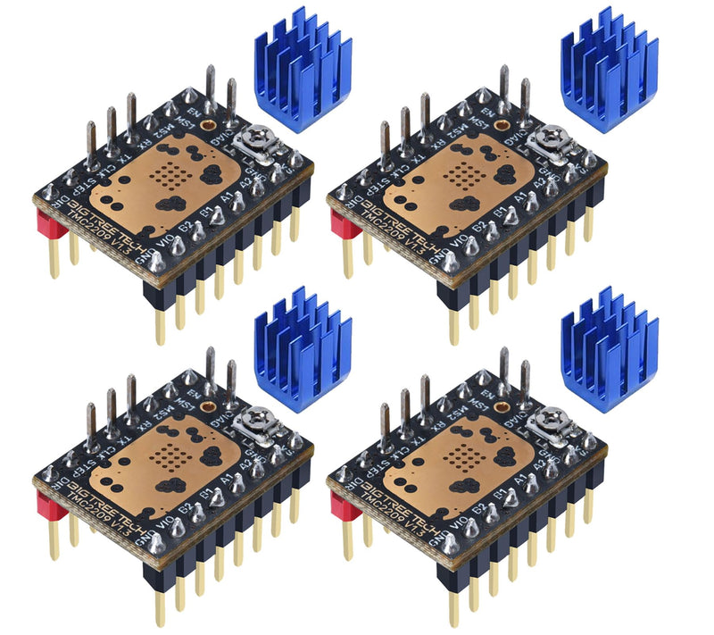 BIGTREETECH TMC2209 V1.3 UART Stepper Motor Driver 2.8A Peak Stepstick Silent Driver for Manta M8P, Octopus V1.1, Octopus Pro, SKR 3, SKR V1.4 Turbo, SKR Pro V1.2 3D Printer Control Board (4 PCS)