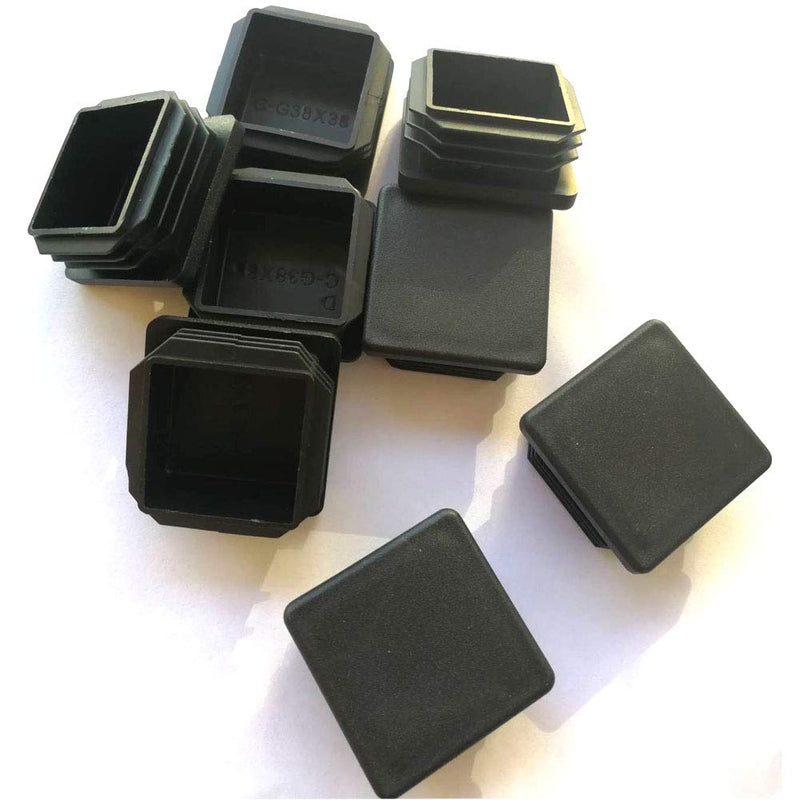 [Australia - AusPower] - 8 Pack 1 1/2 Inch Square Black Plastic Plug,Tubing End Cap,Glide Insert Furniture Finishing Plug for Square Metal Tube 1 1/2 inch-8pcs 