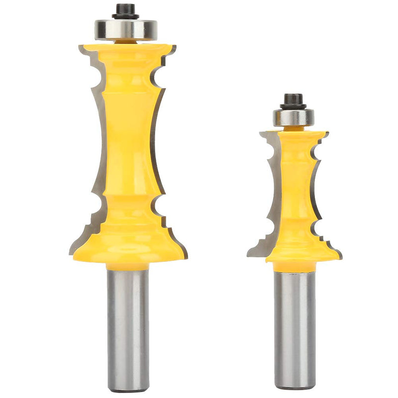 Crown Router Bit Set, Carbide Alloy Decorative Cutting for Router Table Woodworking Hardened Steel 1 2 Inch Shank 2 Piece 3 1 2 and 4 1 2 Inch