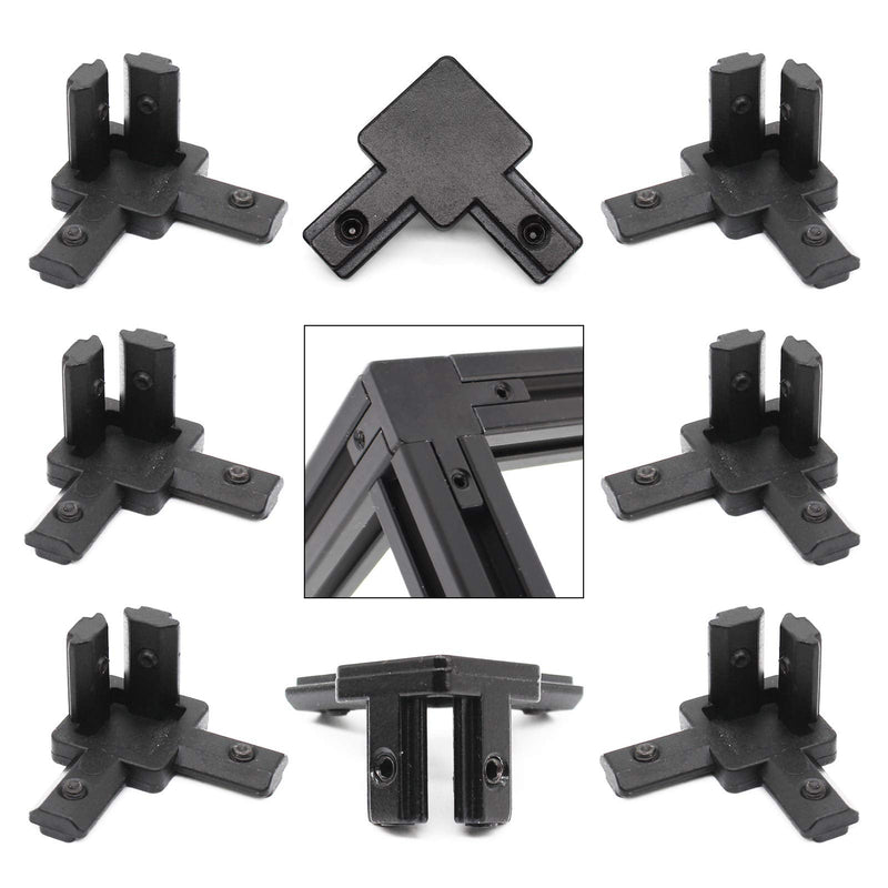 8Pcs 2020 Series Aluminum Extrusion Corner Bracket Tri Connector for 20 T Slot Extruded Aluminium Profile with Set Screws 8set Tri-bracket