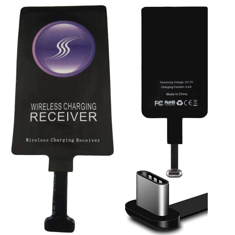 [Australia - AusPower] - XYX Type C Qi Wireless Charger Receiver Charging Adapter Compatible with Samsung LG Motorola Sony Alcatel All Android Device Type-C 