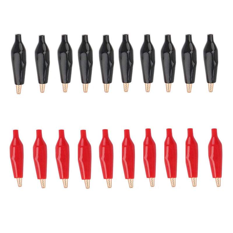 [Australia - AusPower] - bnafes Alligator Clips, Insulated Electrical Test Kit Pure Copper Alligator Clip Crocodile Clamps Jumper Helper with Protective Insulation Cover 20pcs 