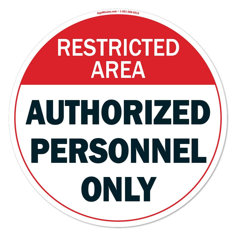 [Australia - AusPower] - Authorized Personnel Only 2 Non-Slip Floor Marker | 16" Circle Floor Marker Vinyl Decal| Protect Your Business, Work Place & Customers | Made in The USA 