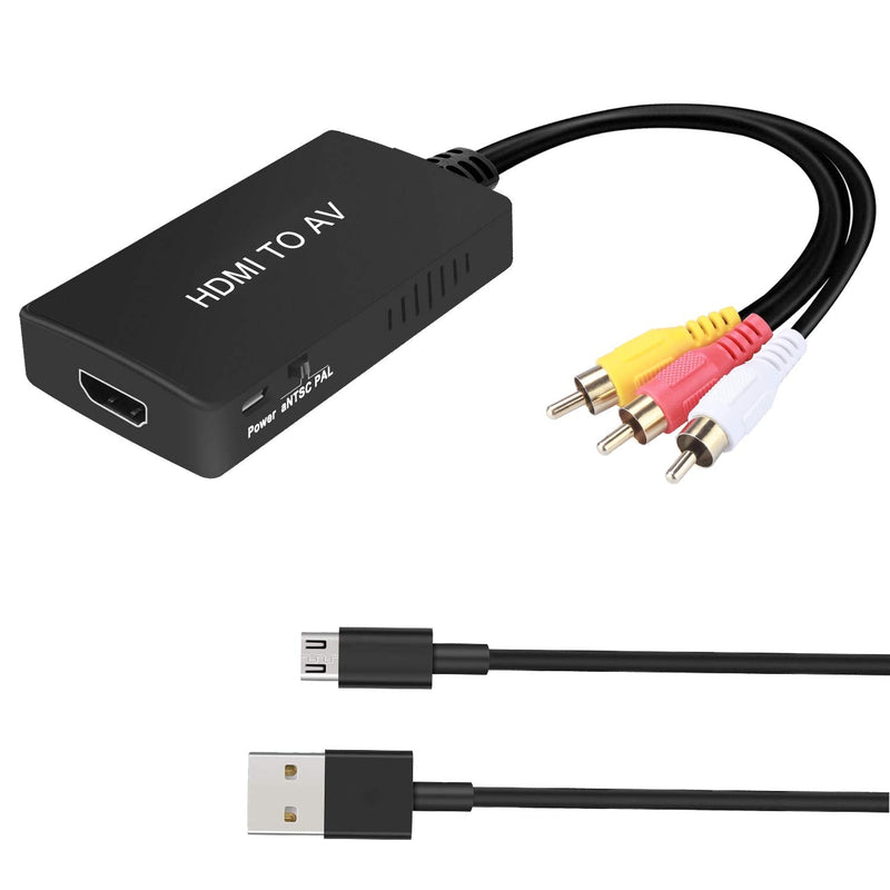 [Australia - AusPower] - HDMI to RCA Converter, HDMI to AV 3RCA CVBs Composite Video Audio Converter Adapter Supports PAL/NTSC for TV Stick, Roku, Android TV Box, DVD ect 