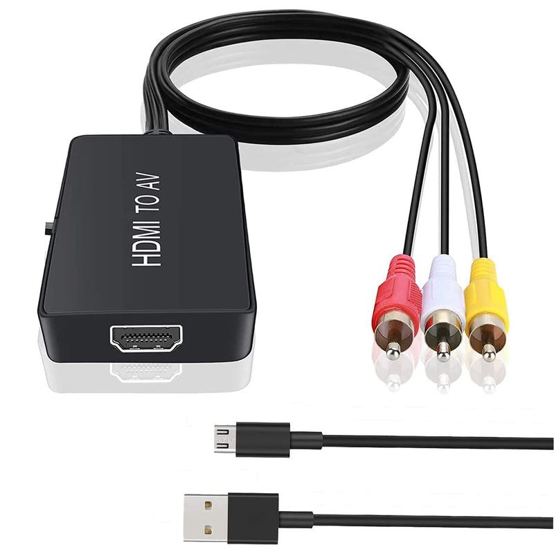 [Australia - AusPower] - HDMI to RCA, HDMI to Older TV Adapter Compatible for Fire Stick, Roku, Apple TV, Xiaomi Mi Box, Android TV Box, DVD, Blu-ray Player ect.（HDMI to AV Converter） 