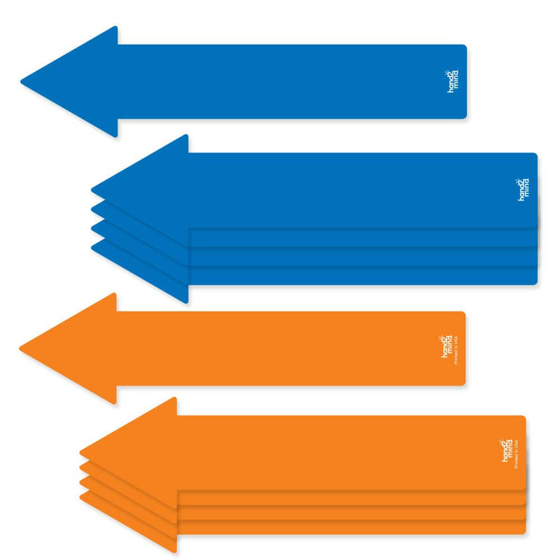 [Australia - AusPower] - hand2mind - 93733 10 Social Distancing Floor Decals Arrows, 12 Inch Orange & Blue Safety Floor Sign, Waterproof and Washable for Indoor Or Outdoor 6 Feet Distancing Floor Arrows 