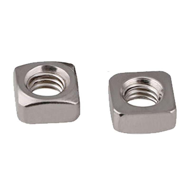[Australia - AusPower] - 100pcs M6 Square Nut, Metric Coarse Thread Nut,Zinc Plated, Silver Tone(Size: M6×10×5). 