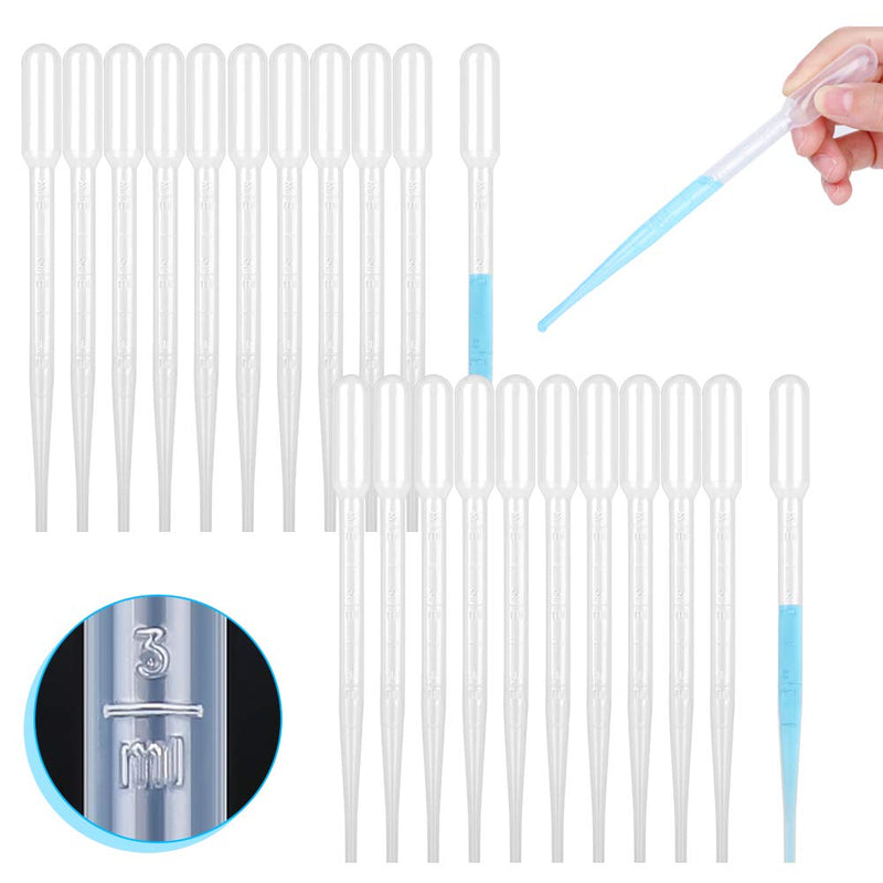 [Australia - AusPower] - 50PCS Plastic Disposable Transfer Pipettes, 3ml Calibrated Pipette Dropper for Science Laboratory 50 
