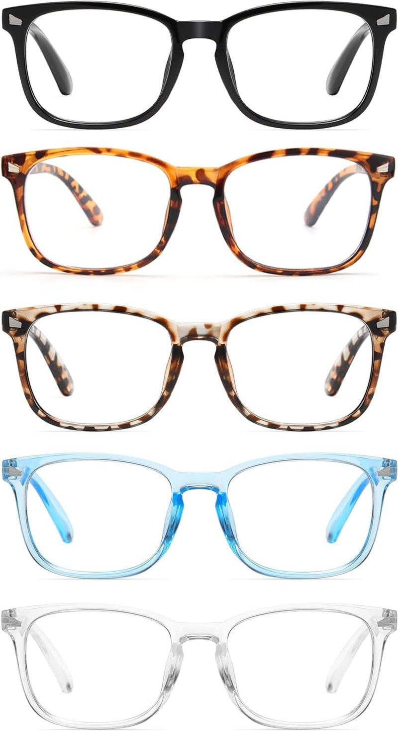 [Australia - AusPower] - 5 Pack Reading Glasses Blue Light Blocking Women/Men, Anti UV Ray/Glare Readers Fashion Eyeglasses with Spring Hinge *C1 Mix 1.5 x 