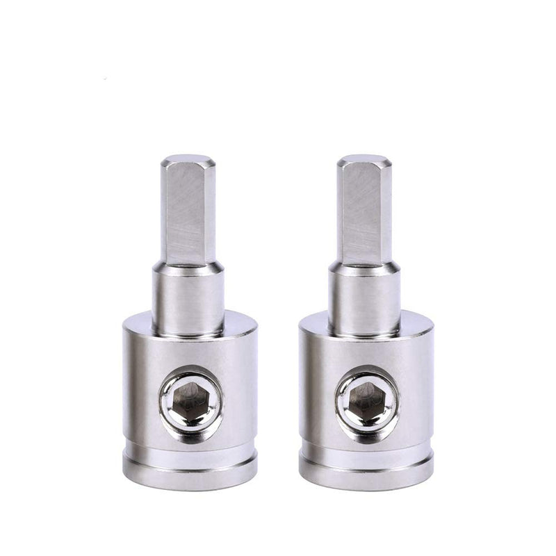 [Australia - AusPower] - 1/0 Gauge to 4 Gauge Wire Reducer 2pcs Car Audio Power/Ground Amp Input Reducer Adapter Brass with Nickel Plated 