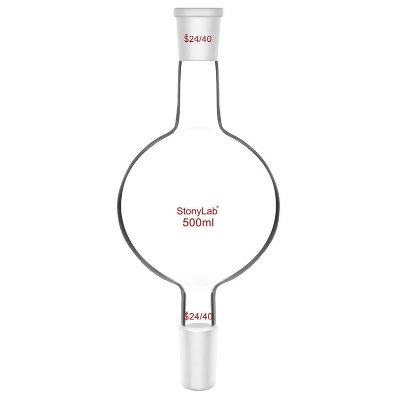 stonylab Glass Chromatography Reservoir, Borosilicate Glass Chromatography Reservoir with Standard 24/40 Joint for Laboratory, 500ml 500 ml
