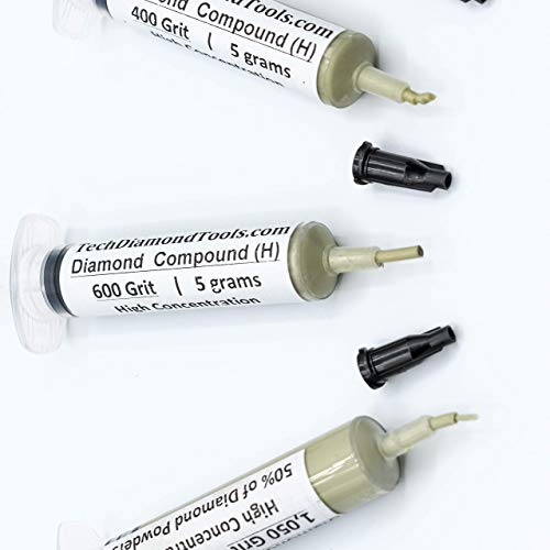 TechDiamondTools polishing diamond compound kit with five 5-gram sharpening, lapping, and finishing pastes