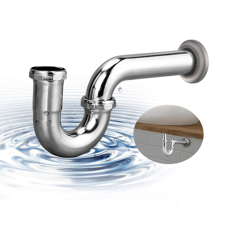 [Australia - AusPower] - ZM Brass P-trap Pipe Basin Sink Waste Kit with Reducing Washer 1-1/2'' 22GA 1-1/2 Inch. 22GA 