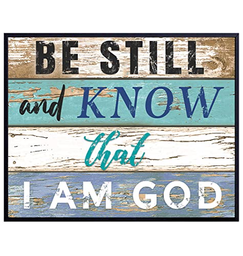 Be Still and Know That I Am God - Bible Verse, Daily Devotional Wall Art - Religious Scripture Wall Decor - Gift for Christian Women or Men - Blessed Home Decoration - 8x10 Sign Style Poster Print