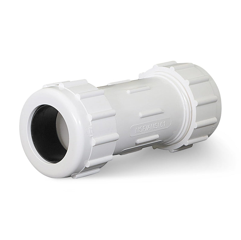 [Australia - AusPower] - Midline Valve 582DD034 PVC Compression Coupling Pipe Fitting; 3/4 in.; White Plastic 3/4 in. 