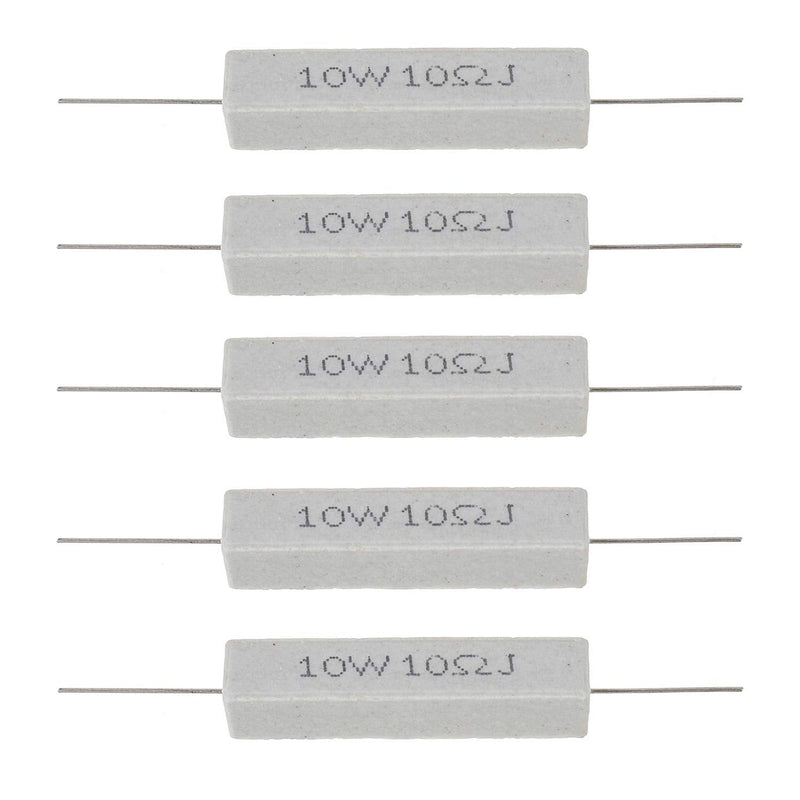 [Australia - AusPower] - BOJACK Ceramic Cement Resistor 10W 10 ohm Resistance 5% Ceramic Wire Wound Resistors?Pack of 5 pcs? 