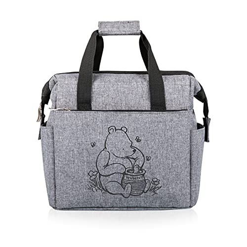 PICNIC TIME Disney Winnie the Pooh On The Go Lunch Bag, Soft Cooler Lunch Box, Insulated Lunch Bag, (Heathered Gray)