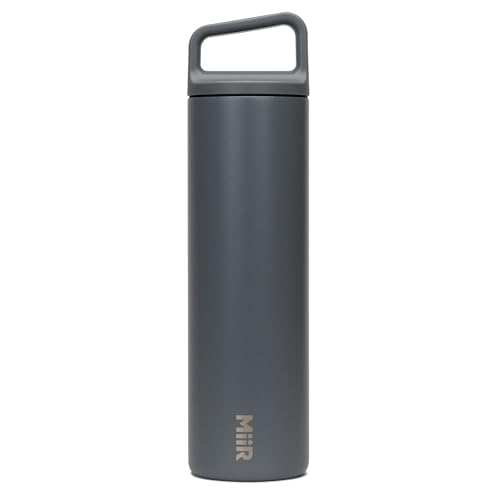 MiiR Wide Mouth Water Bottle, 20oz Basal Gray- Recycled Stainless Steel 20 Ounces