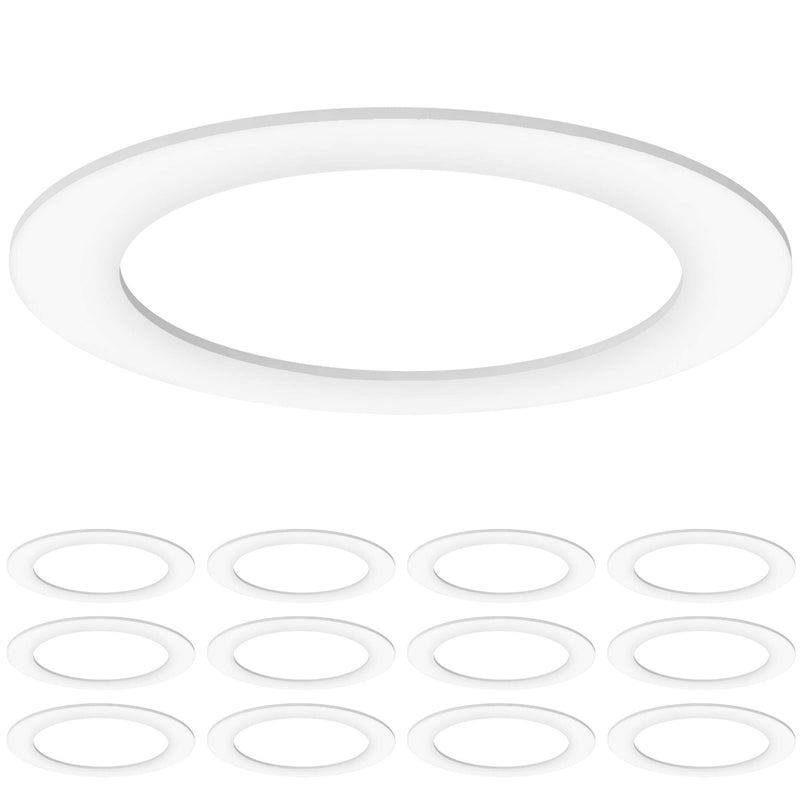 [Australia - AusPower] - Sunco 12 Pack Goof Rings for Recessed Light Fixture Living Room Can Light Goof Trim Ring, Outer Diameter 8.6-inch, Inner Diameter 6.2-inch, Matte Finish, Flush Mount, 5-6 Inch, White 