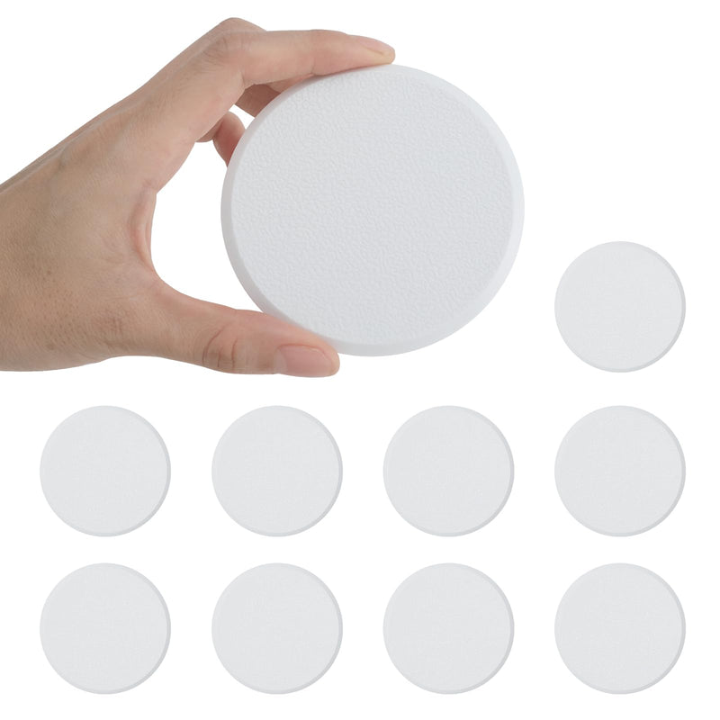 [Australia - AusPower] - 3 1/4 in Wall Protector Round, 10 Pack Doorknob Wall Shield Guard Door Stop, Rigid Vinyl Hard Wall Protection Pads White with Self Adhesive Sticker, HOME MASTER HARDWARE 3 1/4 in - 10 Pack 