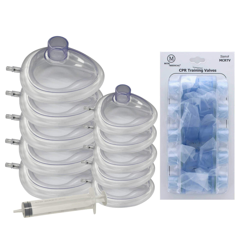 [Australia - AusPower] - MCR Medical Combo Pack of CPR Training Masks, 5 Adult & 5 Infant with Valves 