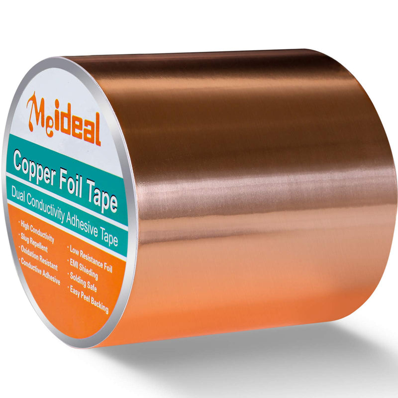 [Australia - AusPower] - Copper Foil Tape (4" X 118") with Dual Conductive Copper Adhesive Tape for Guitar & EMI Shielding, Electrical Repairs, Crafts, Stained Glass, Paper Circuits, Soldering, Grounding, Garden 4" X 118" 
