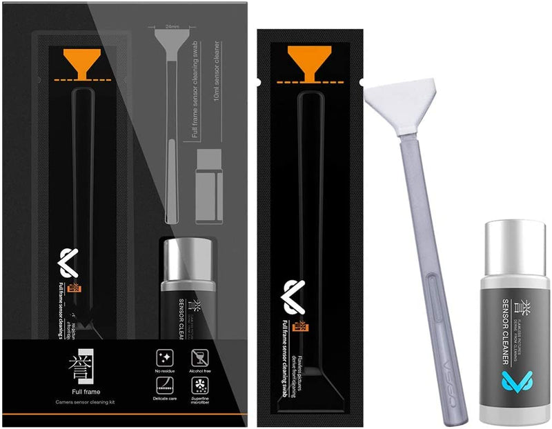 [Australia - AusPower] - VSGO VS-S03E New Full Frame Camera Cleaning Kit 12pcs Sensor Cleaning Swab and 10ml Cleaner Compatible for Sony Nikon Canon FF CCD CMOS Clean 