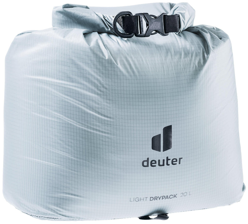 Deuter Light Drypack, Water-Resistant Ripstop Roll-Top Dry Pack Sack Keeps Gear Dry for Hiking, Trekking, Camping & Kayaking 20 L Tin