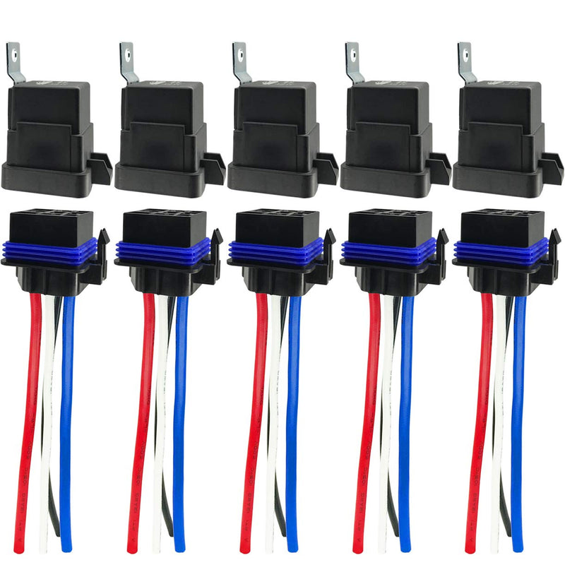 [Australia - AusPower] - irhapsody 4-pin 80/60AMP 12VDC Waterproof Relay Kit, SPST Automotive Relays, Pack of 5 5 relays 