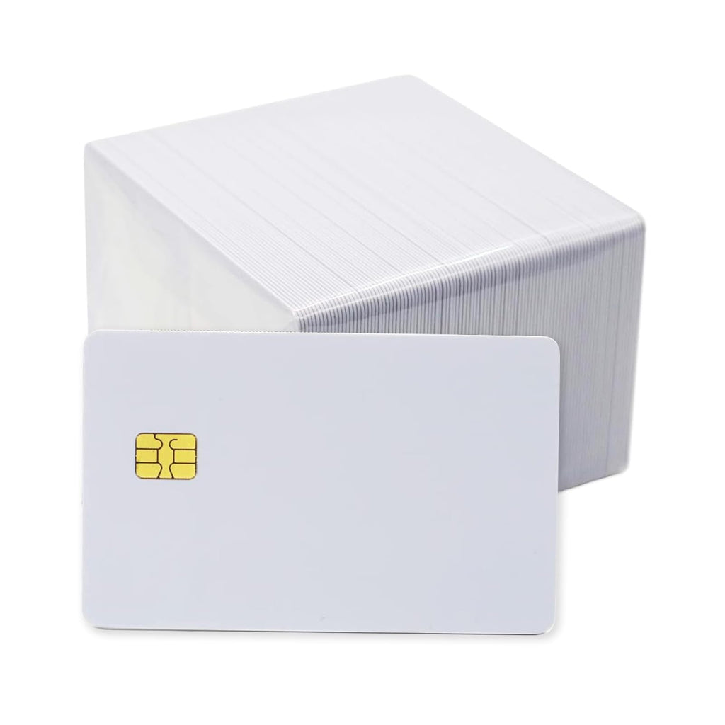 100 Pack ISO PVC Card with SLE4442 Chip Blank Smart intelligent Card Contact IC Card Safe White Key Card for Access Control No Printing 100 pcs