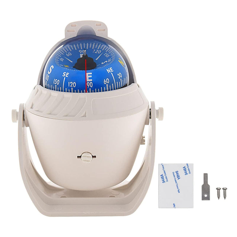 Marine Compass for Boat LED Light Navigation Pivoting Electronic Automotive High Precision Compass for Sailing Boat Car Truck Blue
