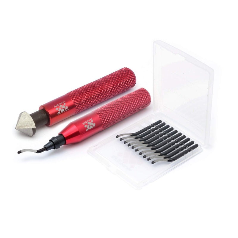 [Australia - AusPower] - AFA Tooling - Deburring Tool & Countersink Hand Reamer with 10 Extra Blades - Works on Metal, Resin, PVC Pipes, Copper, Plastic and 3D Printed Edges - Plumbing & 3D Printing Burr Removal Reamer Tool Reamer & Deburring Tool 