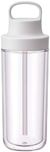 KINTO 20071 Togo Bottle, 16.9 fl oz (480 ml), White, Includes Straw, Lightweight, Water Bottle, Dishwasher Safe, Double Wall Construction