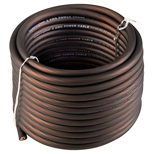 [Australia - AusPower] - TOPSTRONGGEAR 8 Gauge Black 25ft Power/Ground Wire True 8 AWG Power Wire-True Spec and Soft Touch Cable (Black) 