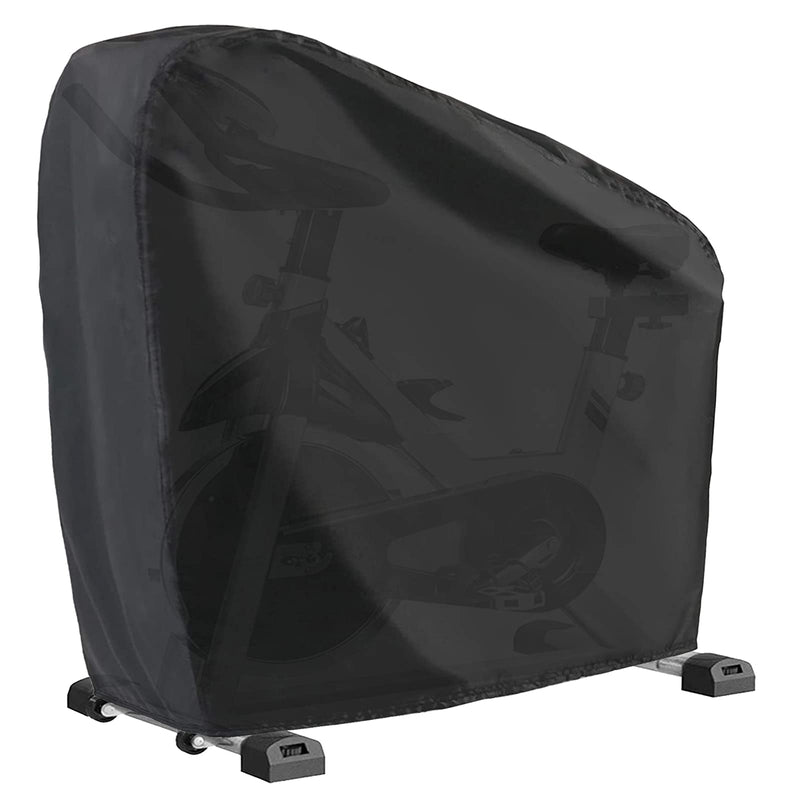 WOMACO Exercise Bike Cover Waterproof Dustproof Upright Indoor Cycling Protector Stationary Recumbent Bicycle Protective Covers for Outdoor Protection (Black, 48" L x 23" W x 56" H) Black
