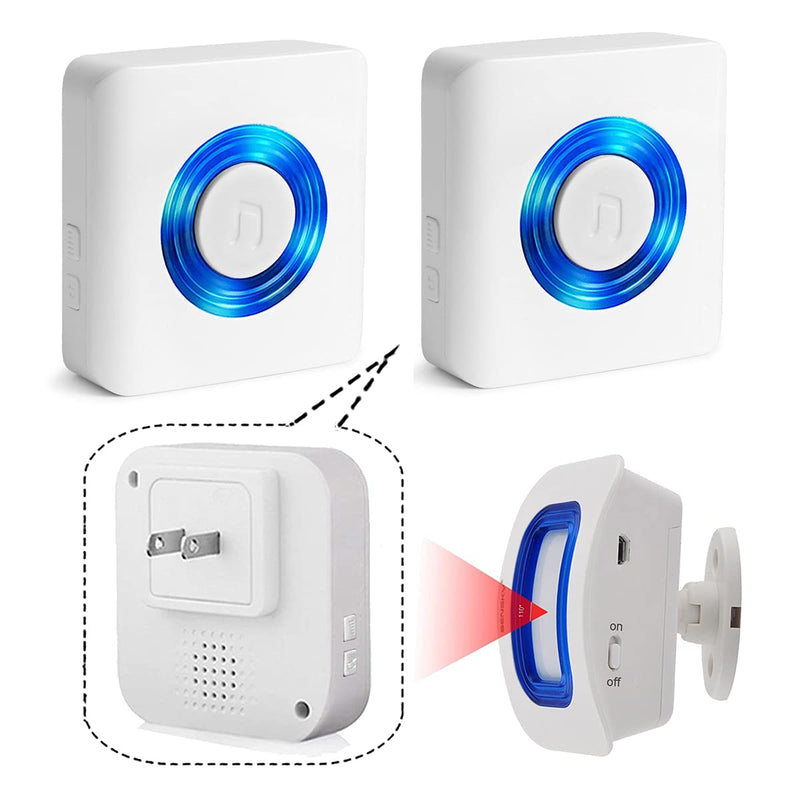 EverNary Caregiver Pager Indoor Motion Sensor Alarm Room Bed Alarms and Fall Prevention for Elderly Dementia Patients/Mailbox Alert Device for Home (2 Pager+1 Sensor) 2 pager+1 sensor