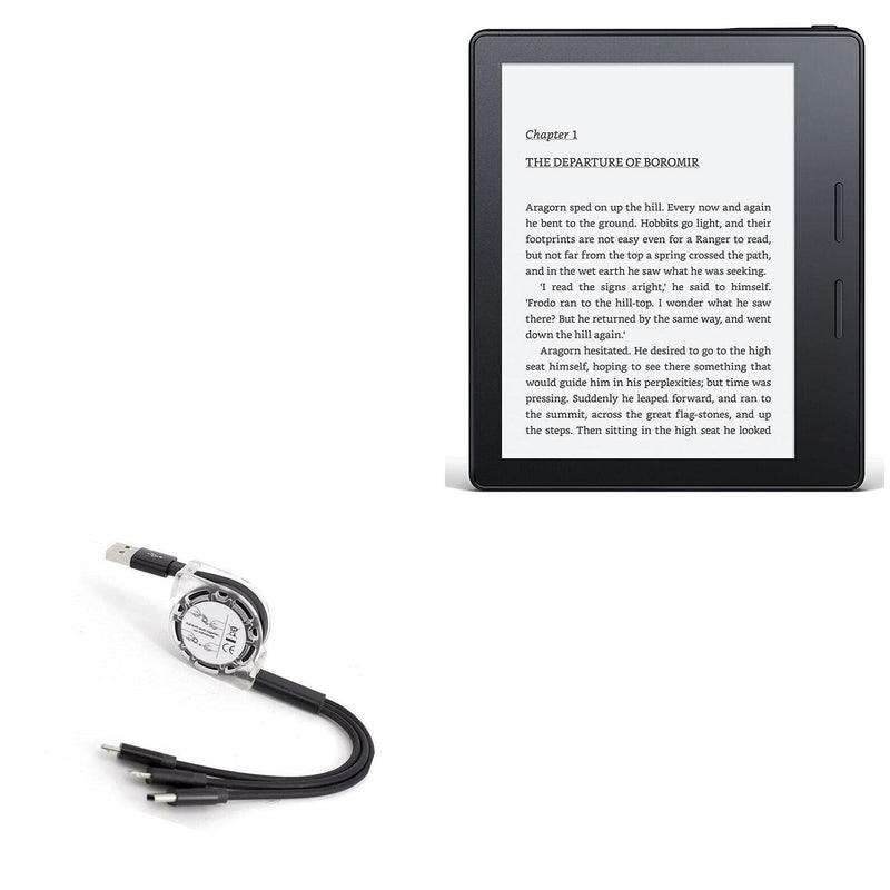 [Australia - AusPower] - BoxWave Cable Compatible with Amazon Kindle Oasis (1st Gen 2016) - AllCharge miniSync, Retractable, Portable USB Cable for Amazon Kindle Oasis (1st Gen 2016) - Jet Black 