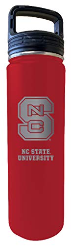 NC State Wolfpack 24 oz Engraved Red Insulated Double Wall Stainless Steel Water Bottle Tumbler Officially Licensed