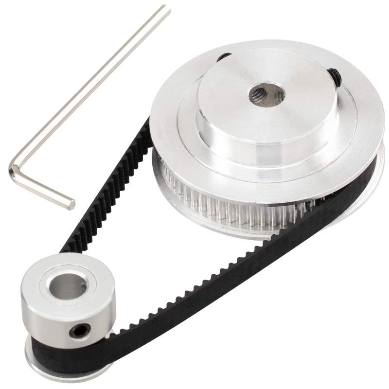 [Australia - AusPower] - PAGOW GT2 Synchronous Wheel 20&60 Teeth 6.35mm Bore, Aluminum Timing Pulley with Length 200mm Width 6mm Belt (bore 6.35mm(1pcs a Set) for 3D Printer) bore 6.35mm(1pcs a set) 