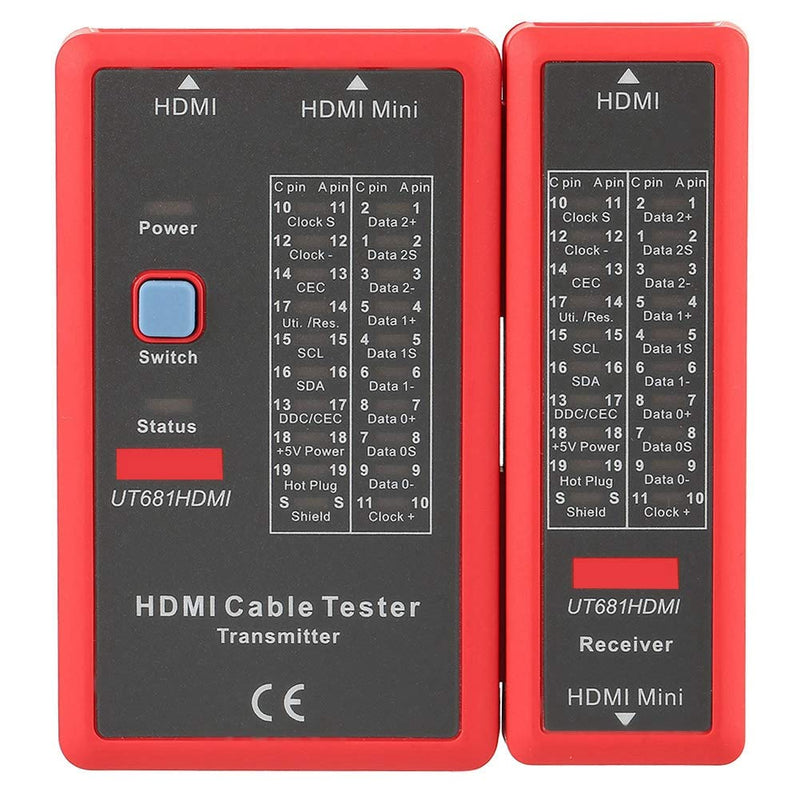 [Australia - AusPower] - Oumefar HDMI Mini-HDMI Battery Operated Data High Definition Cable Tester Continuity Checker 20 LED Light Status Indictor to Check Disorder Short Open and Cross Connection 