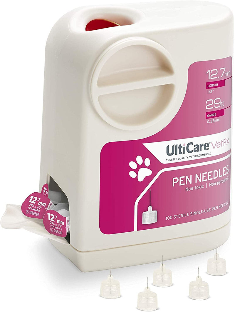 [Australia - AusPower] - UltiCare VetRx UltiGuard Safe Pack Pet Pen Needles and Sharps Container 12.7mm (1/2”) 29G 100ct 