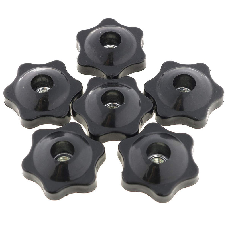 [Australia - AusPower] - E-outstanding 6-Star Knob 6PCS 1/4 Inch Nylon Hexagon Head Thru Knobs Clamping Knobs Jig Knobs Threaded Knob 