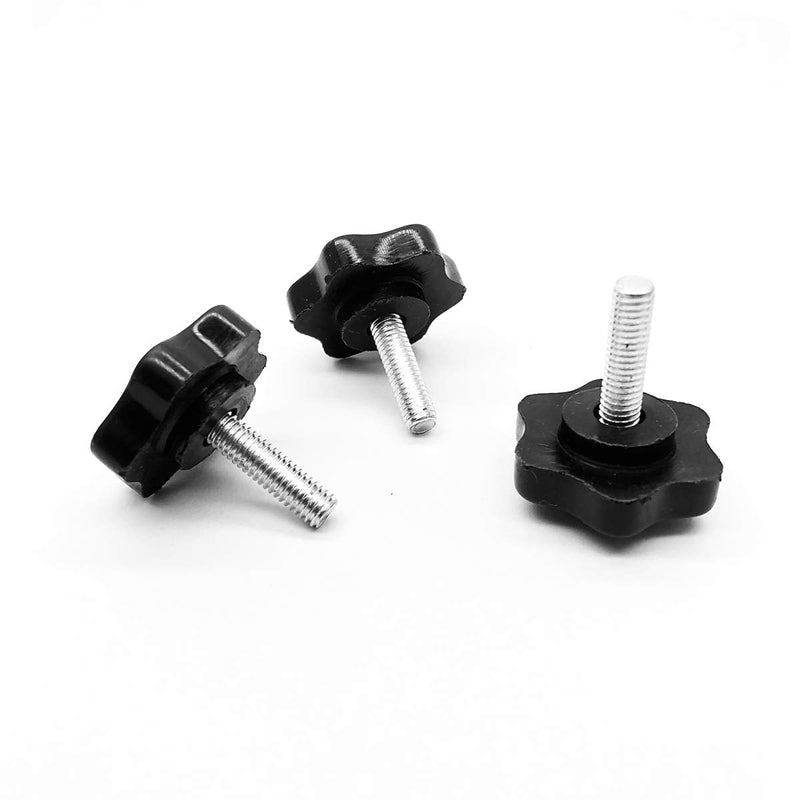 [Australia - AusPower] - 10pcs M6-1.0x20mm Star Hand Knobs,Plastic Black Cap Clamping Knob. (Size: 32×6×20). M6x20 