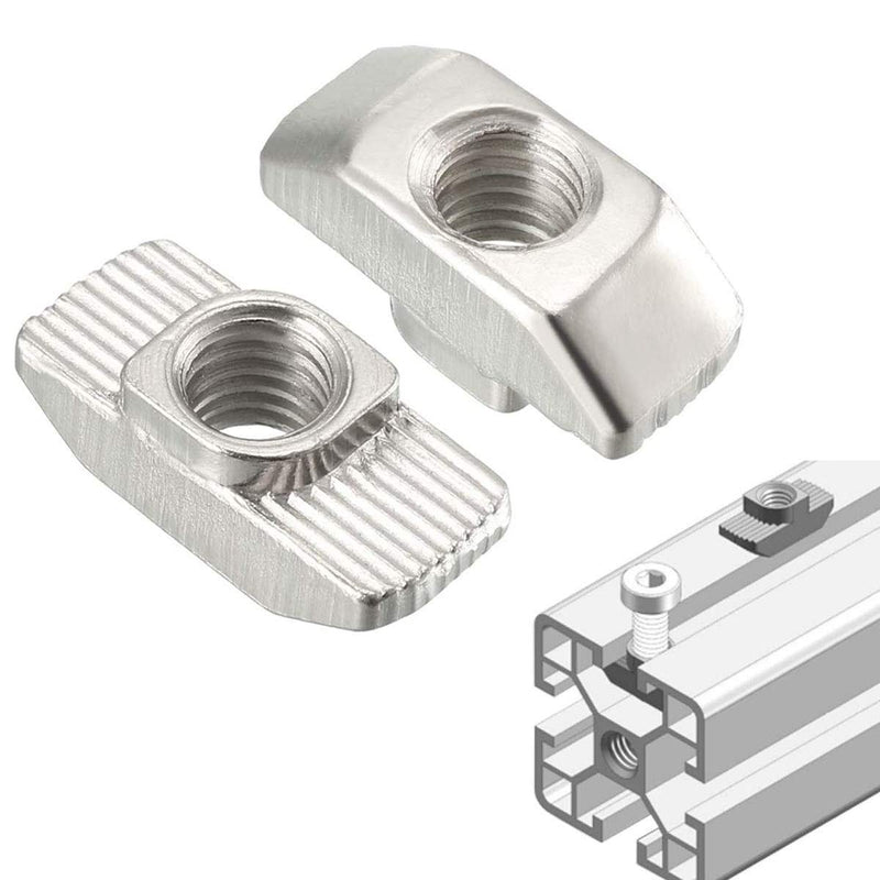 [Australia - AusPower] - 50Pcs 4040 Series M8 T Nuts, T Slot Nut Hammer Head Fastener Nut, Nickel Plated Carbon Steel Nut for Aluminum Profile(4040 Series M8) 