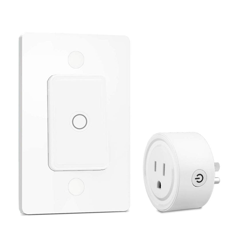 [Australia - AusPower] - LoraTap Mini Remote Control Outlet Plug Adapter with Remote Wall Switch, 656ft Range Wireless Remote Control for Indoor Lamps and Household Appliances, No Hub Required, 10A/1100W, White 