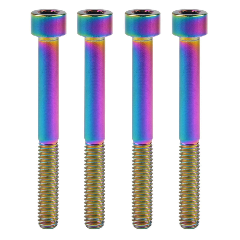 Titanium Ti M6x10 15 18 20 25 30 35 40 45 50 55 60 65mm Socket Allen Hex Bolt Pack of 4 (M6x65mm, Ranibow) M6x65mm