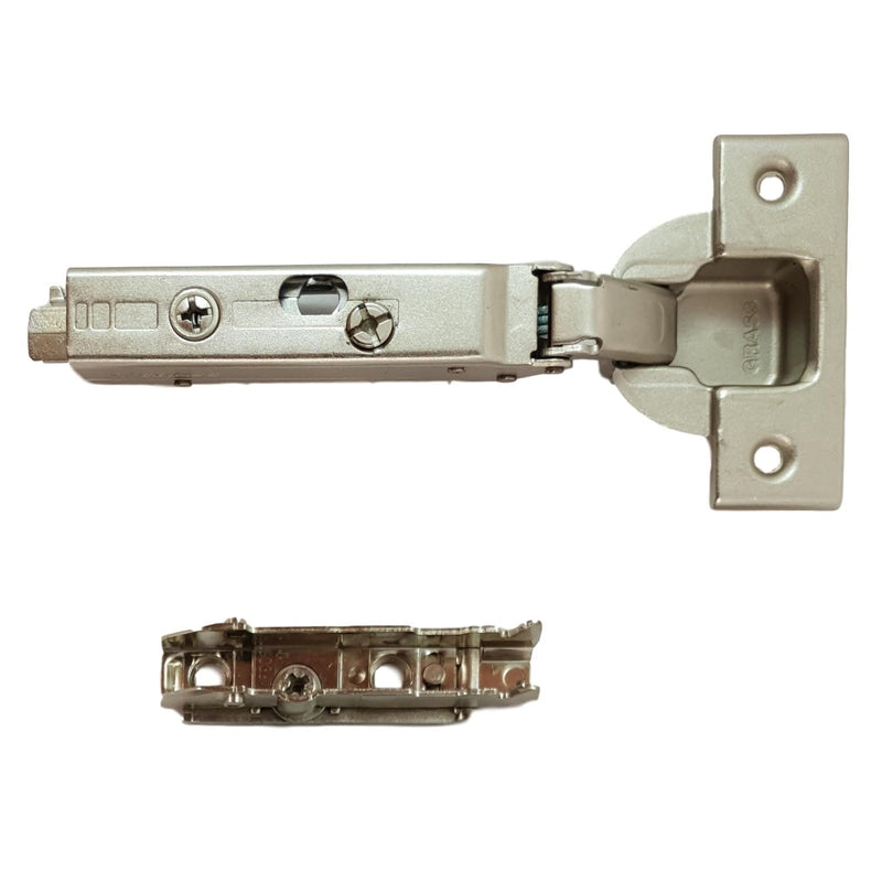 GRASS Tiomos 6067 S 110° Furniture Hinge with Damping (3 Drilling Patterns to Choose from) Hinge (Drilling Distance 48 mm, 6067 S), Includes Straight Mounting Plate