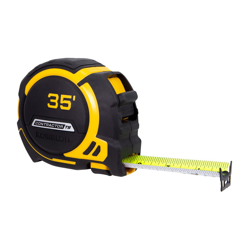Komelon 35-Ft Contractor TS Wide blade Tape Measure with Backside Printing, Manual Lock, Long Standout (93435) 3.7 m WIDEBLADE - 35FT