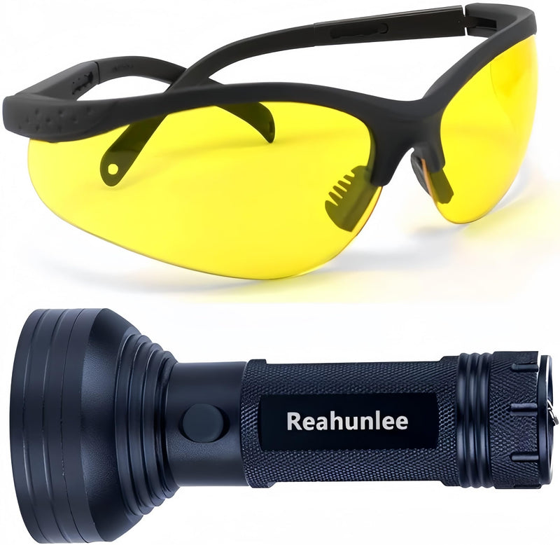 [Australia - AusPower] - Air Conditioner UV Dye Leak Detector, Pro Auto Oil AC UV Dye Leak Test Detection Tool Kit 68 LED A/C UV Flashlight Detector with Protective Glasses 