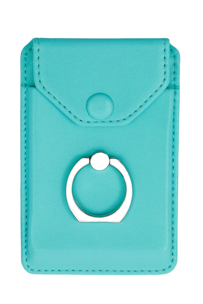 [Australia - AusPower] - Cell Phone RFID Ring Stand Stick on Wallet for Back of Phone for iPhone Android and All Smartphones Adhesive Credit Card Holder for Cell Phone-Green Green 